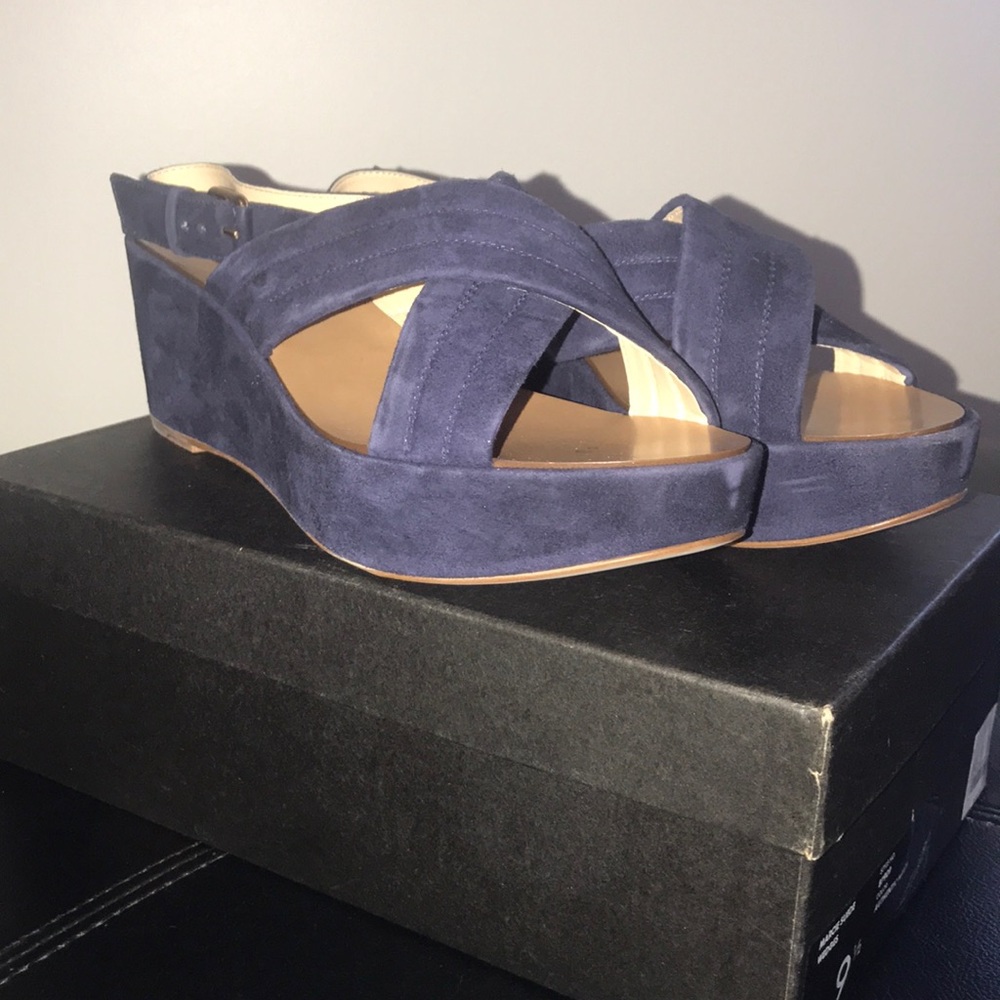 Jcrew Navy platform sandals
